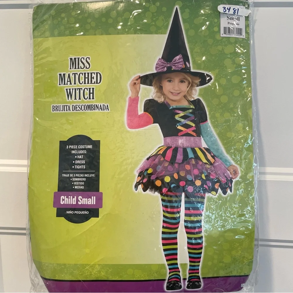 Miss Matched Witch child costume S (4-6)